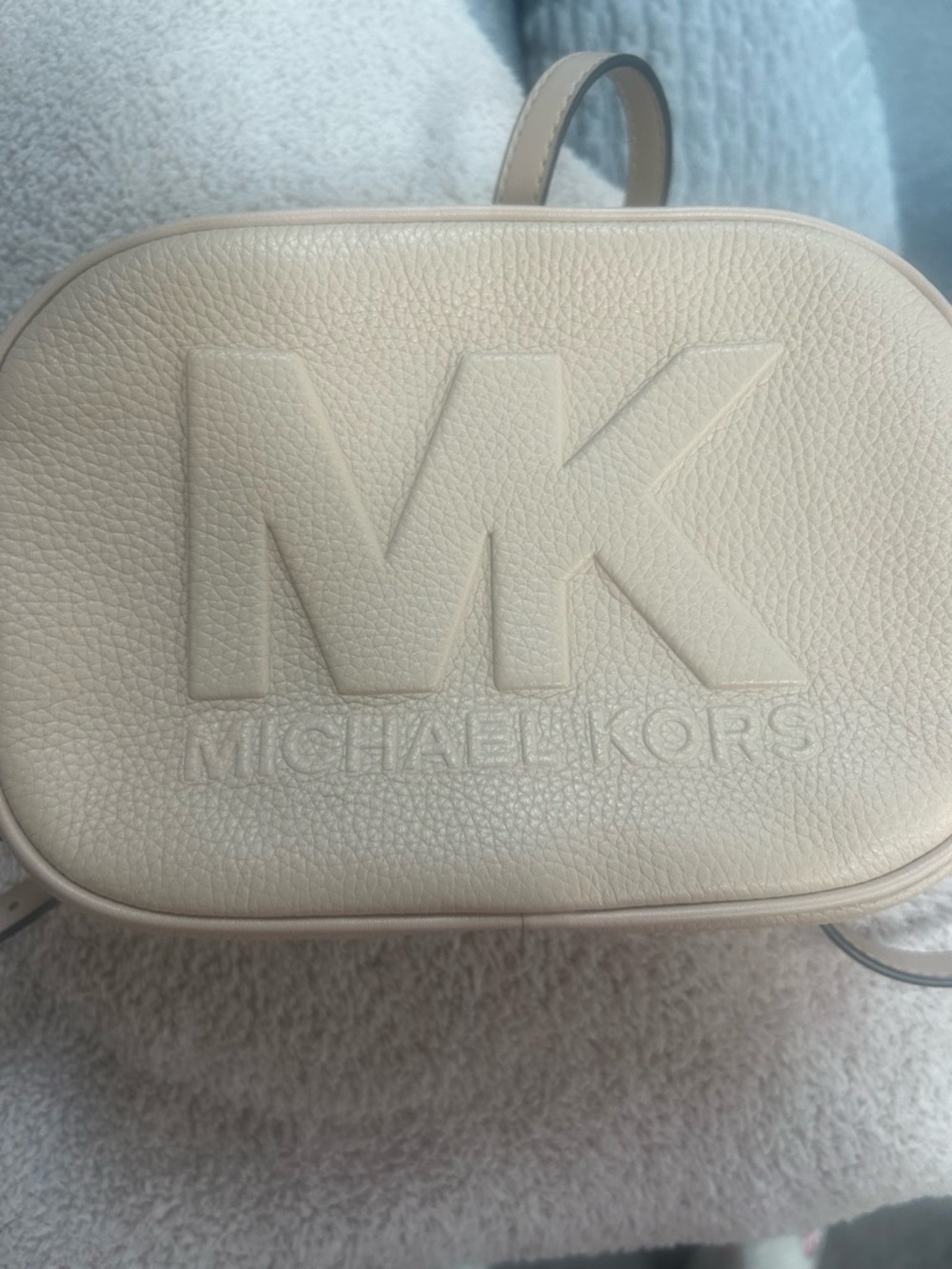 Michael Kors Small Pebbled Leather Crossbody in Beige